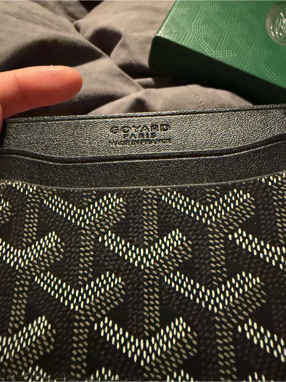 Goyard Black and Gray Goyardine Card Holder